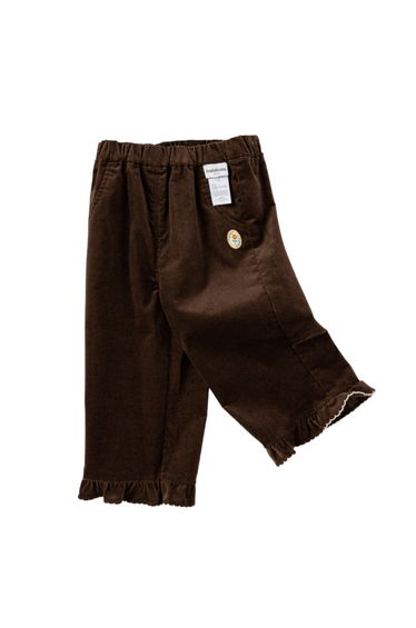 Girls' Corduroy Pants With Ruffled Hems