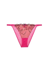 Spank Me Pink and Nude Custom Embroidery Tanga Brief - 3