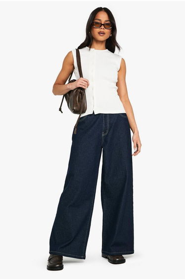 HEAVY RIB BUTTON THROUGH SLEEVLESS TOP - ecru