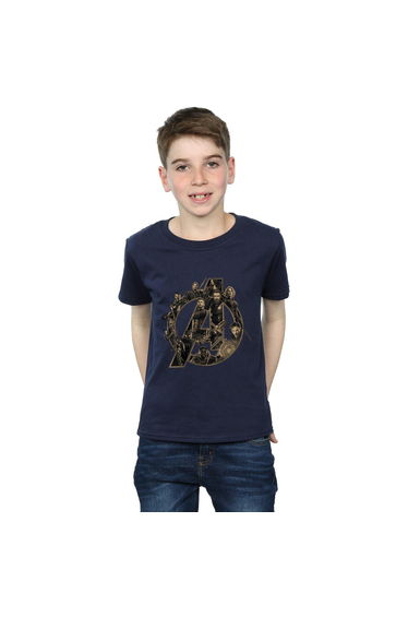 Avengers Infinity War Boys Logo Cotton T-Shirt - Navy Blue