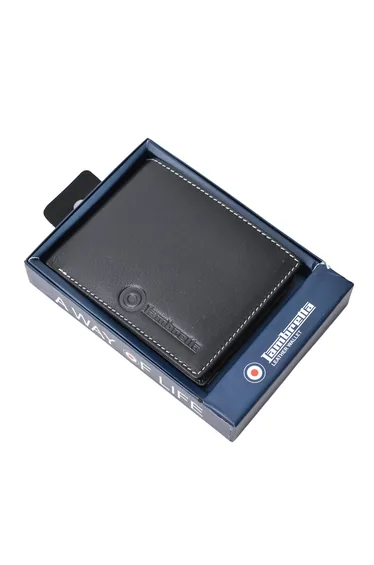 Lambretta Logo Leather Wallet - Black