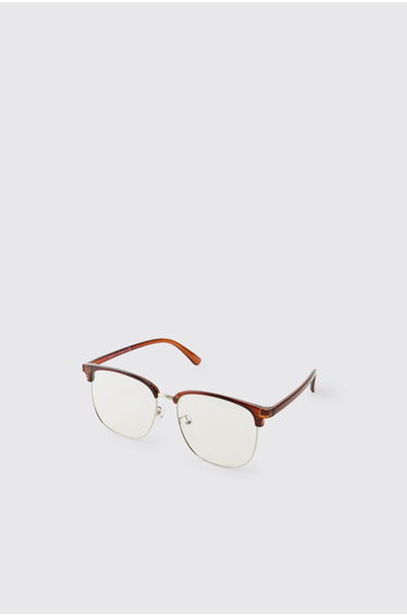 Clear Frame Clubmaster Sunglasses - black