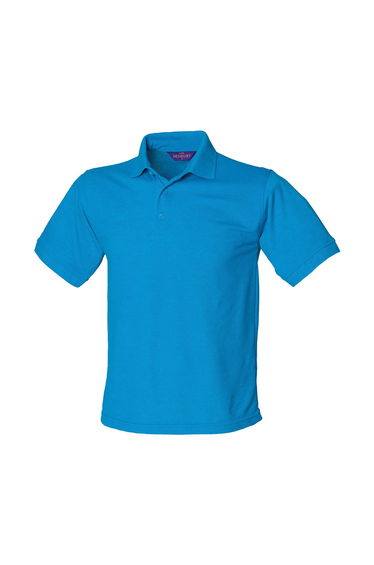Henbury Mens Polycotton Heavy Polo Shirt - Sapphire Blue