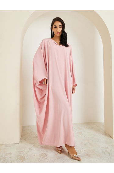 Women Pink Embellished Maxi Kaftan