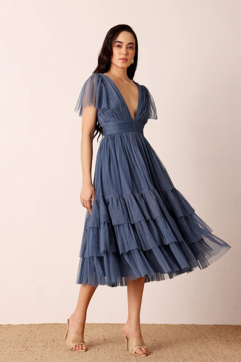 Madison Ethereal Blue Midi Bridesmaid Dress Lace & Beads Blue : Evening Dresses : VogaCloset Jordan Madison Ethereal Blue Midi Bridesmaid Dress Lace & Beads Blue : Evening Dresses : VogaCloset Jordan