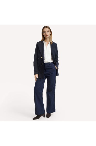 Straight Cut Blazer in Blended Wool