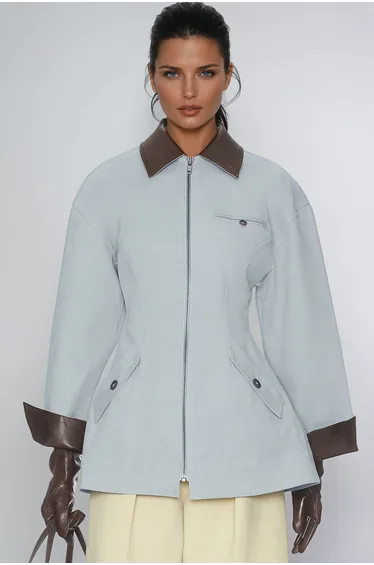 Fani Deconstruct Leather Bodycon Jacket