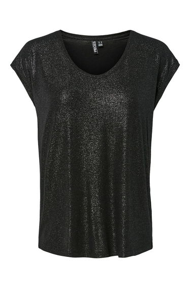 T-Shirt with Thin Metallic Stripes
