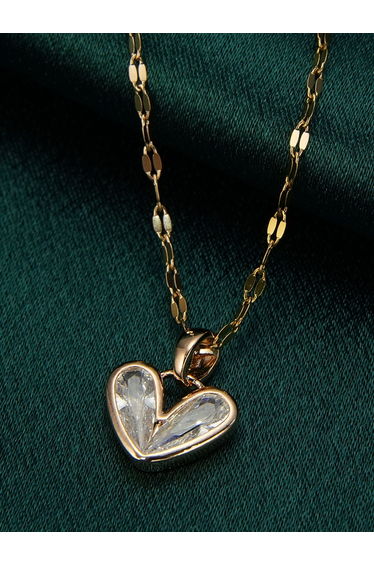 Zircon Heart Shape Pendant Necklace