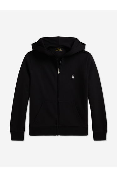 Ralph Lauren Boys Double Knit Tech Zip Up Top in Black