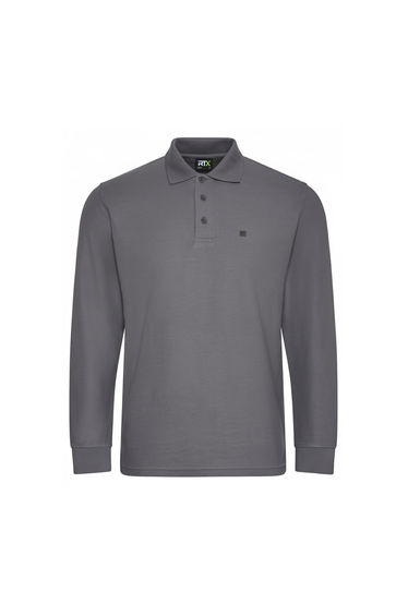 PRORTX Mens Long-Sleeved Polo Shirt - Solid Grey