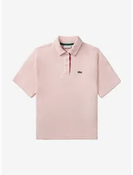 بلوزة بولو بناتي بتصميم واسع لون زهري