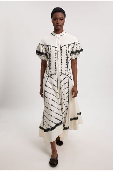Contrast Detail Hanky Hem Shirt Dress