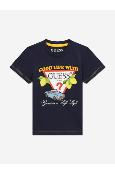 Guess Boys Good Life T-Shirt in Navy