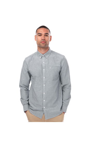 Men's Farah Drayton Long Sleeve Polo Shirt in Blue