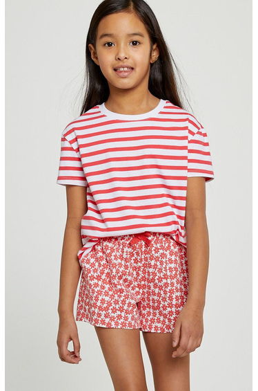 Striped Cotton T-Shirt with Crew Neck