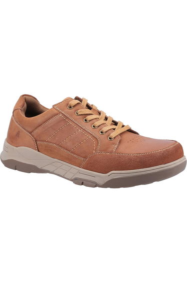 Hush Puppies Mens Finley Leather Shoes - Tan