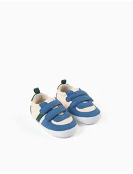 Pre-walker Trainers For Newborn Boys, Beige/blue/green