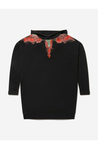 Girls Cotton Wings Hoodie Dress