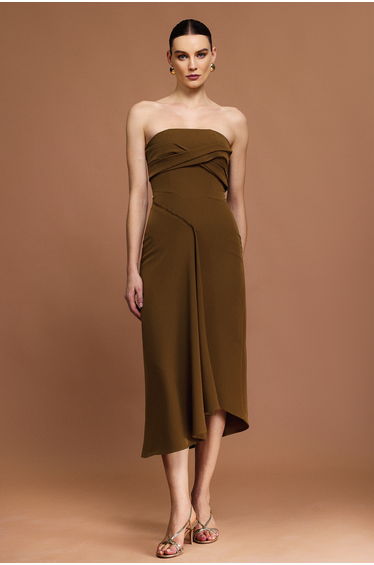 Mafalda Sleeveless Asymmetric Folds Dress