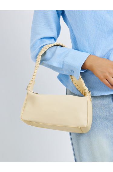 Yellow Faux Leather Shoulder Bag