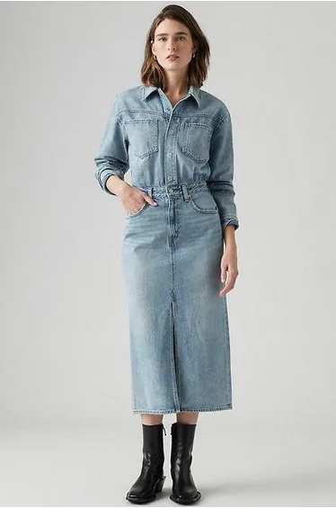 Denim Fitted Shirt Dress