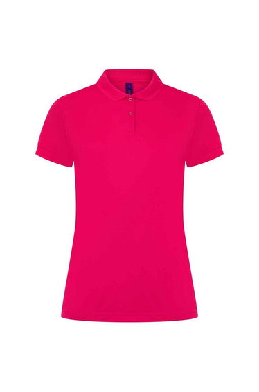 Henbury Womens/Ladies Pique Polo Shirt - Bright Pink