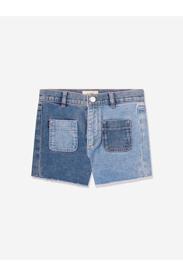 Girls Lucy Blocked High Rise Shorts in Blue