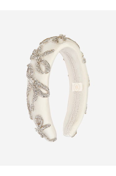 Maison Ava Girls Embellished Headband in Ivory