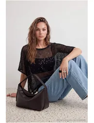 Black Sequin Embroidered Knitwear Sweater - 3