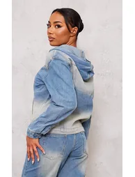 جاكيت دينيم بتصميم واسع بسحاب بهودي - طويلات القامة - 1