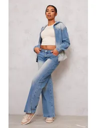 جاكيت دينيم بتصميم واسع بسحاب بهودي - طويلات القامة - 2