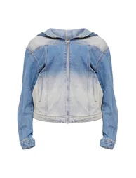 جاكيت دينيم بتصميم واسع بسحاب بهودي - طويلات القامة - 4