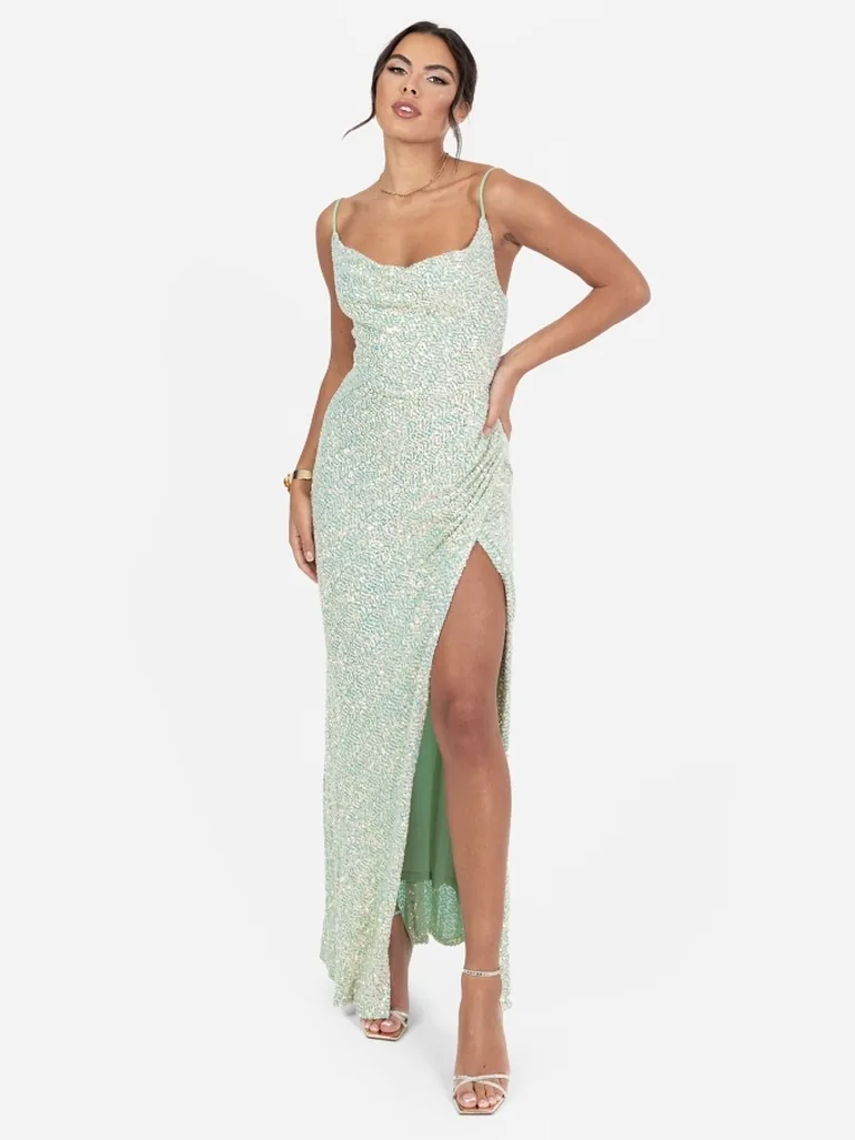 maya prom dress Maya Beaded Sequin Column Formal Dress