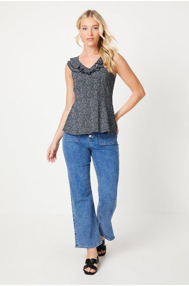 Double Frill Neck Detail Top