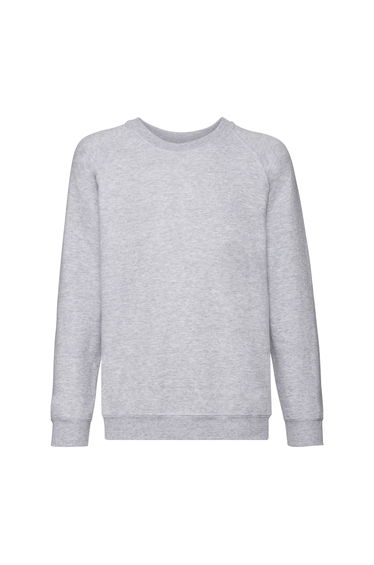 Fruit of the Loom Childrens/Kids Classic Raglan Sweatshirt - Heather Grey
