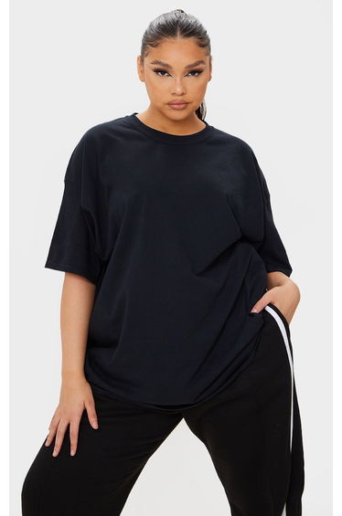 Plus Ultimate Black Oversized T Shirt