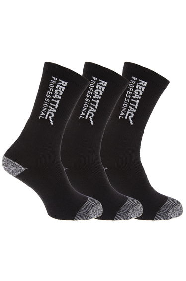 Regatta Mens Hardwearing Winter Work Socks (Pack Of 3) - Black