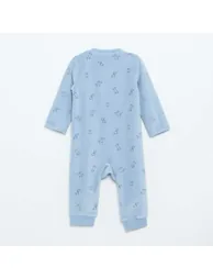 Printed Velour Sleepsuit BLUE - 1