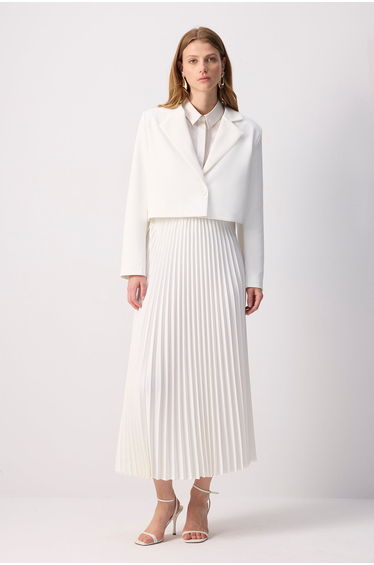 DOUBLE BREASTED JACKET SKIRT SET