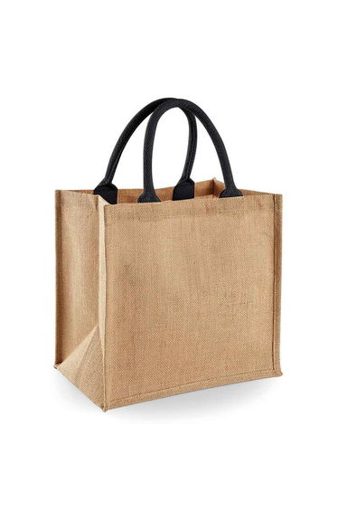 Westford Mill Midi Jute Tote Bag - Natural/Black