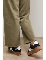 Lorina Faux Suede Lace Up Platform Trainers - 3