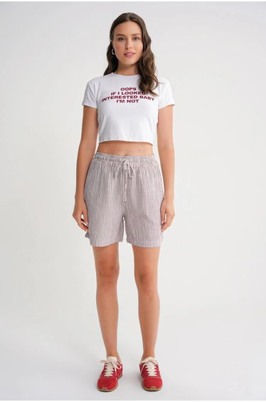 Mixray High-Waisted Striped Wide Leg Shorts