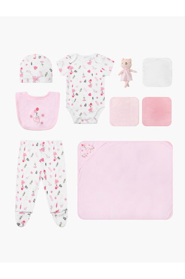 10-Piece Layette Set with Floral Print