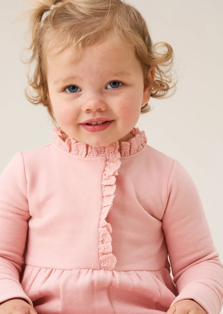 Rosa Broderie Trim Sweat Onesie - 3
