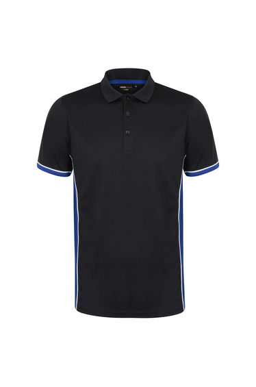 Finden & Hales Mens Contrast Panel Polo Shirt - Navy/Royal Blue