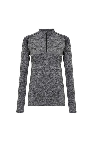 TriDri Womens/Ladies Seamless 3D Fit Multi Sport Performance Zip Top - Charcoal