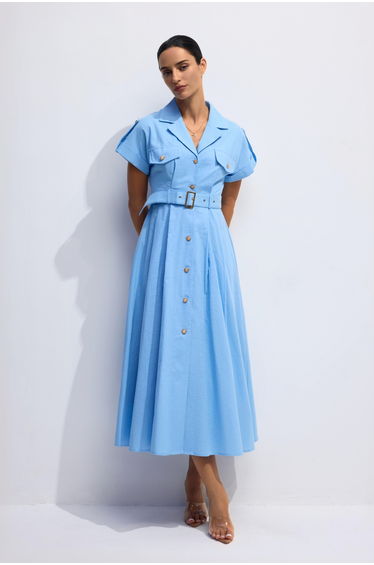Agatha Lapel Collar A-Line Dress