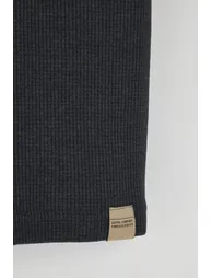 Anthracite Oversize/Wide Cut Color Block Textured T-Shirt - 2