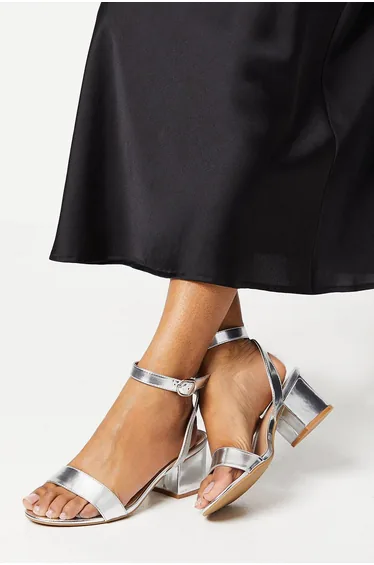 Wide Fit Tommi Barely There Mid Block Heel Sandals